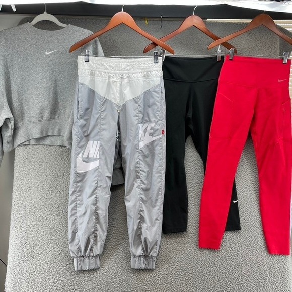 Nike Other - Nike Activewear Bundle Womens Small Grey Red Black Sweatshirt Pants Leggings 4pc